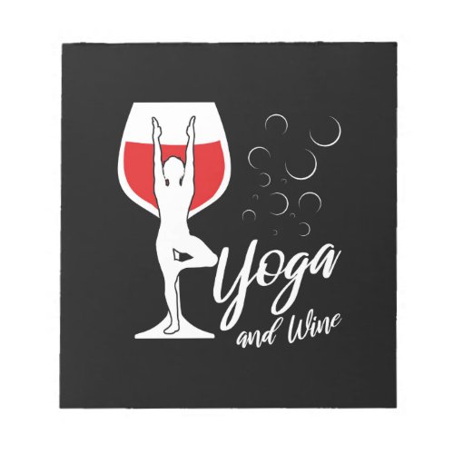 Xmas Gift  I Love Yoga And Wine Notepad