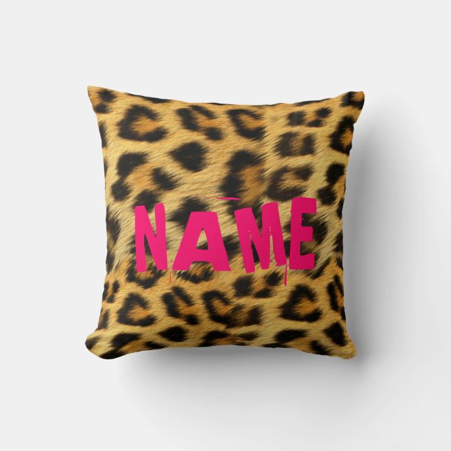 Xmas gift ideas teen girls, animal print accessory throw pillow (Front)