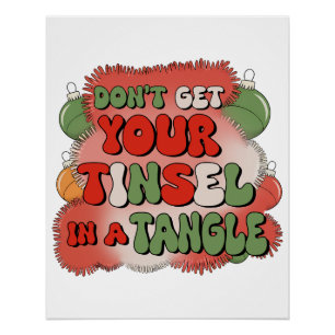 Xmas Gift In A Tangle Poster