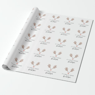 Xmas Gift In A World Of Reindeer Wrapping Paper