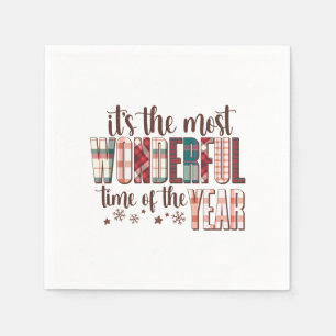 Xmas Gift It's The Most Wonderful Time Of The Year Napkins