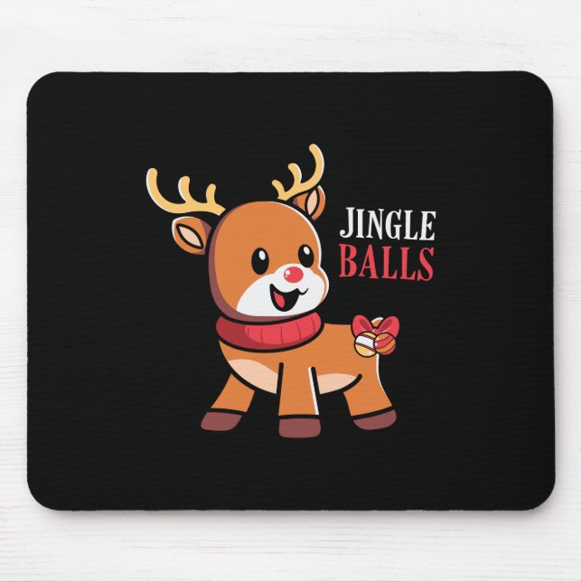 Xmas Gift Jingle Balls Reindeer Mouse Pad (Front)
