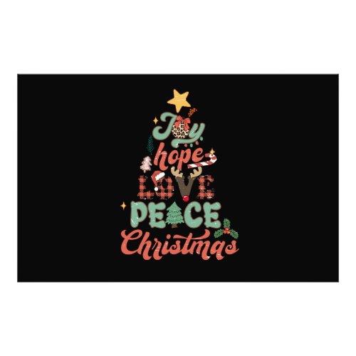 Xmas Gift Joy Hope Love Peace Christmas Tree Photo Print