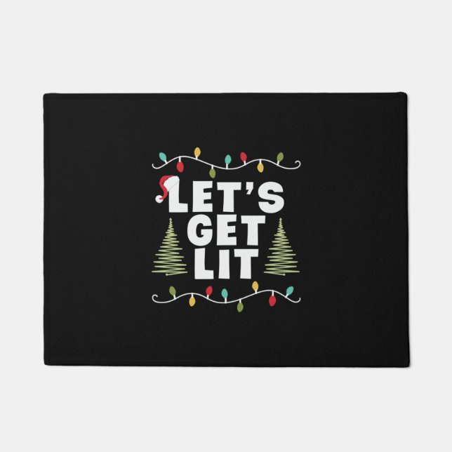 Xmas Gift Lets Get Lit Doormat (Front)