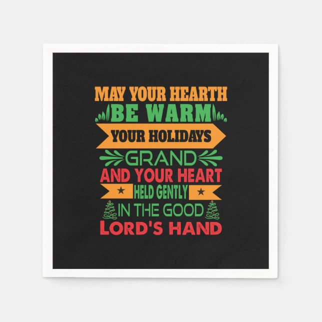Xmas Gift May Your Hearth Be Warm Napkins (Front)