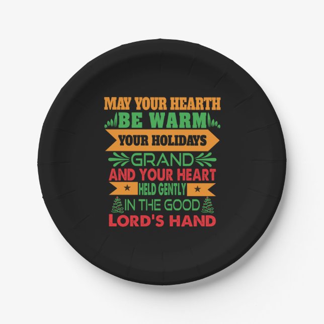 Xmas Gift May Your Hearth Be Warm Paper Plates (Front)
