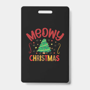 Xmas Gift Meowy Christmas Badge
