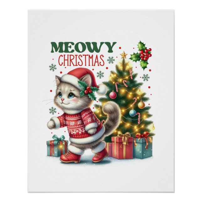 Xmas Gift Meowy Christmas Poster (Front)