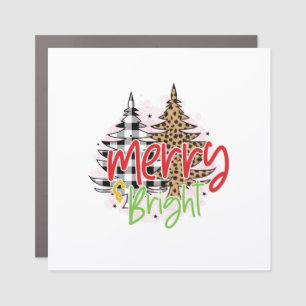 Xmas Gift Merry Bright Car Magnet