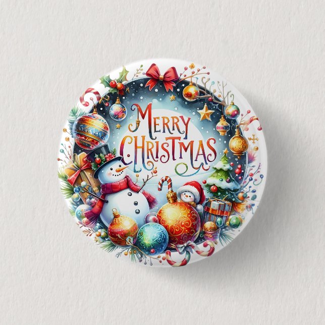 Xmas Gift Merry Christmas Button (Front)
