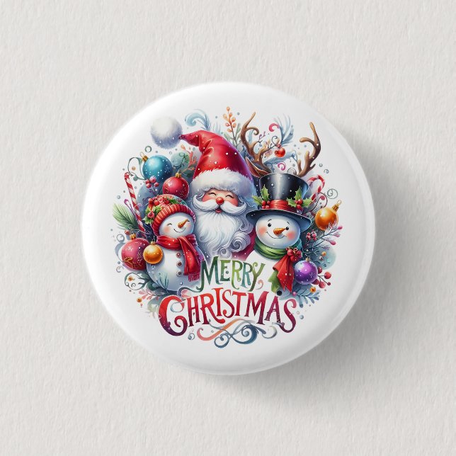 Xmas Gift Merry Christmas Button (Front)