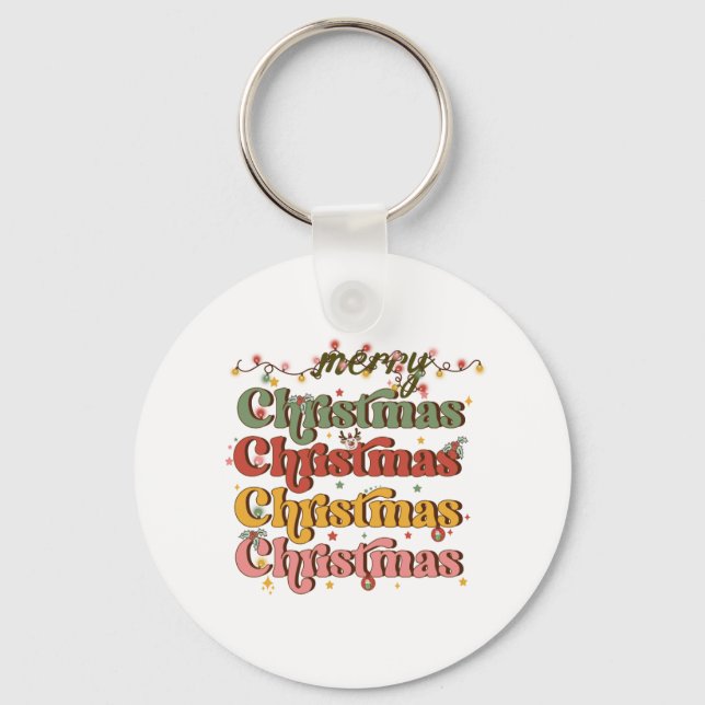 Xmas Gift Merry Christmas Christmas Keychain (Front)