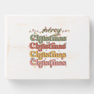 Xmas Gift Merry Christmas Christmas Wooden Box Sign