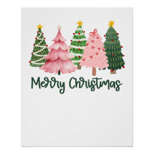 Xmas Gift Merry Christmas Tree Poster
