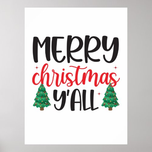 Xmas Gift Merry Christmas Yall Poster