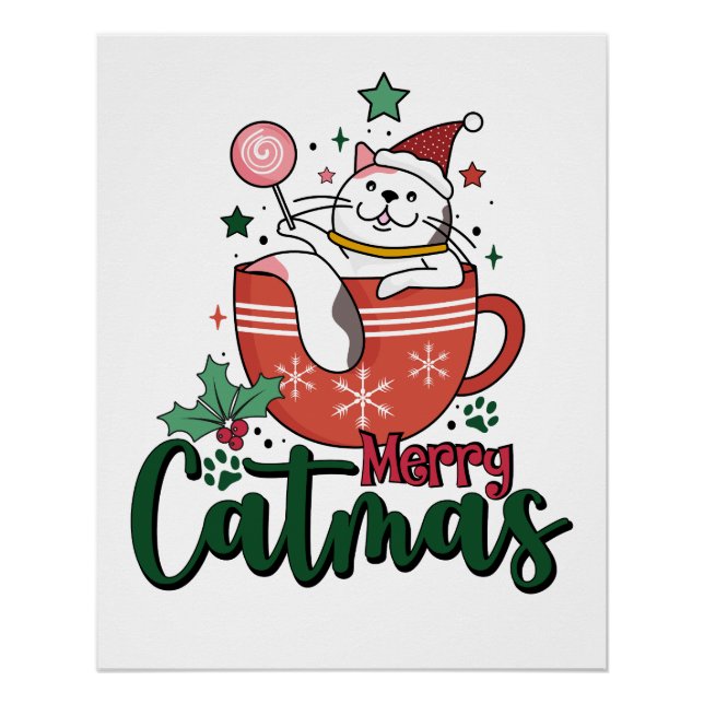 Xmas Gift Merry Cute Catmas Poster (Front)