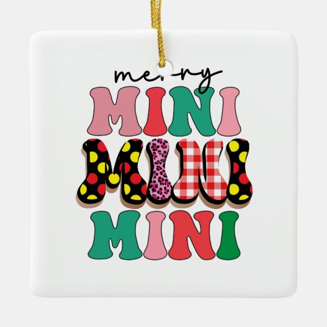 Xmas Gift Merry Mimi Ceramic Ornament (Front)
