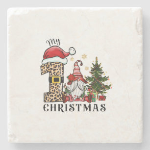 Xmas Gift My First Christmas Stone Coaster
