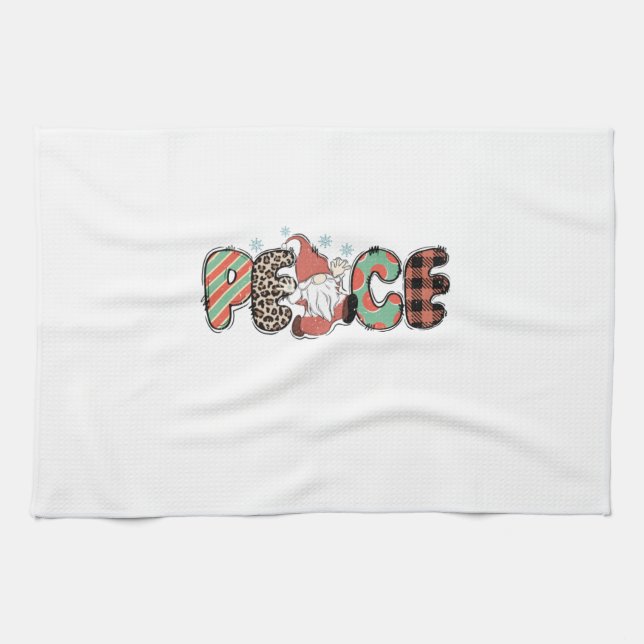 Xmas Gift Peace Christmas Kitchen Towel (Horizontal)