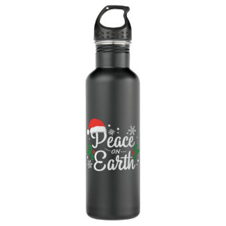 Xmas Gift Peace On Earth Stainless Steel Water Bottle