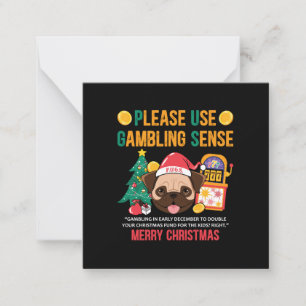 Xmas Gift PUGS The Canine Counselor Note Card