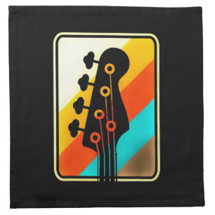 Xmas Gift Retro Vintage Guitar Player Cloth Napkin