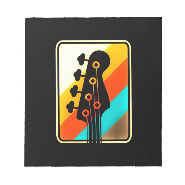 Xmas Gift | Retro Vintage Guitar Player Notepad (Front)