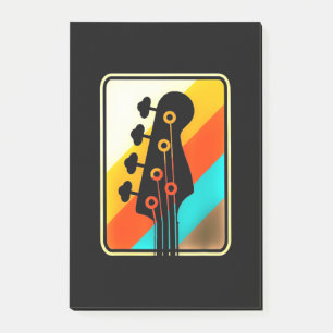 Xmas Gift   Retro Vintage Guitar Player Post-it Notes