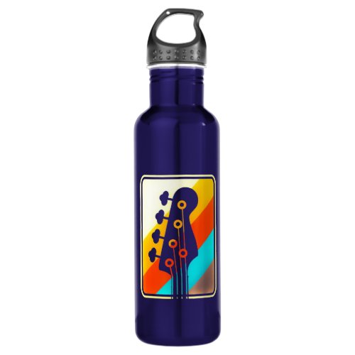 Xmas Gift  Retro Vintage Guitar Player Stainless Steel Water Bottle