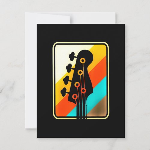 Xmas Gift  Retro Vintage Guitar Player Thank You Card