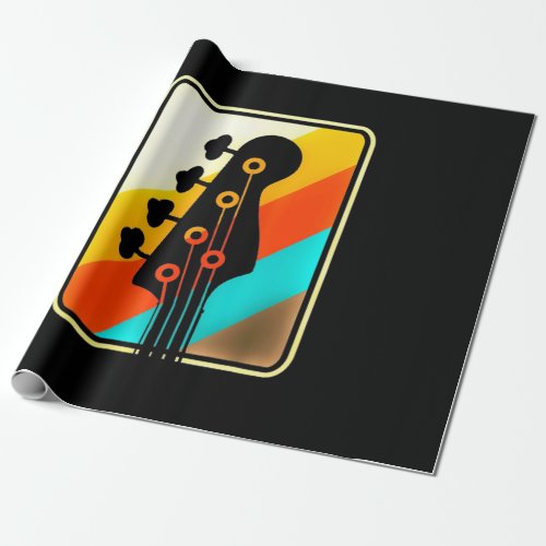 Xmas Gift  Retro Vintage Guitar Player Wrapping Paper