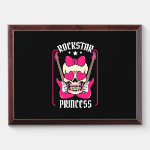 Xmas Gift Rockstar Princess Skull Award Plaque
