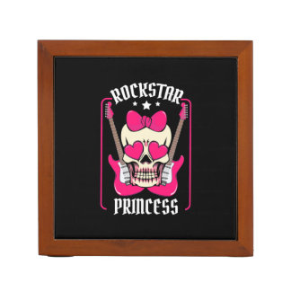Xmas Gift | Rockstar Princess Skull Desk Organizer