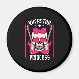 Xmas Gift   Rockstar Princess Skull Magnet