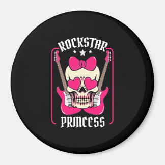 Xmas Gift | Rockstar Princess Skull Magnet