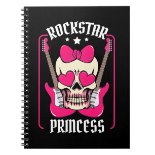 Xmas Gift Rockstar Princess Skull Notebook