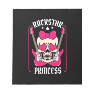 Xmas Gift Rockstar Princess Skull Notepad