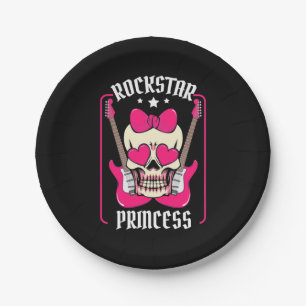 Xmas Gift   Rockstar Princess Skull Paper Plates