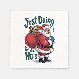 Xmas Gift Santa Claus Just Doing It Napkins