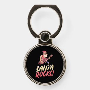 Xmas Gift   Santa Rocks Guitar Phone Ring Stand