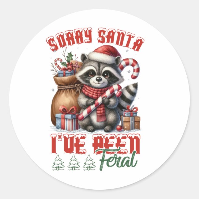 Xmas Gift Sorry Santa Classic Round Sticker (Front)