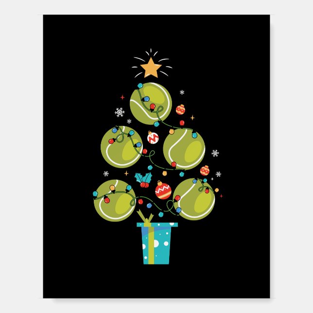 Xmas Gift Tennis Christmas Tree Foam Board (Front)