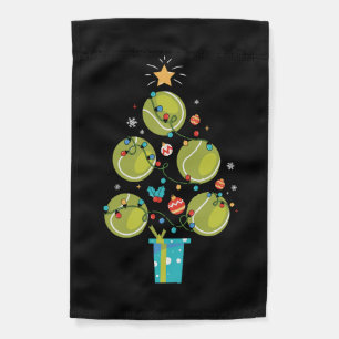 Xmas Gift Tennis Christmas Tree Garden Flag