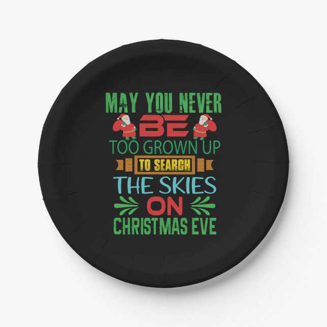 Xmas Gift The Skies On Christmas Eve Paper Plates (Front)