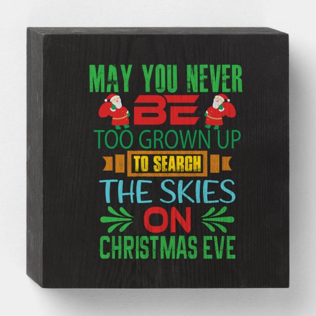 Xmas Gift The Skies On Christmas Eve Wooden Box Sign (Front Horizontal)