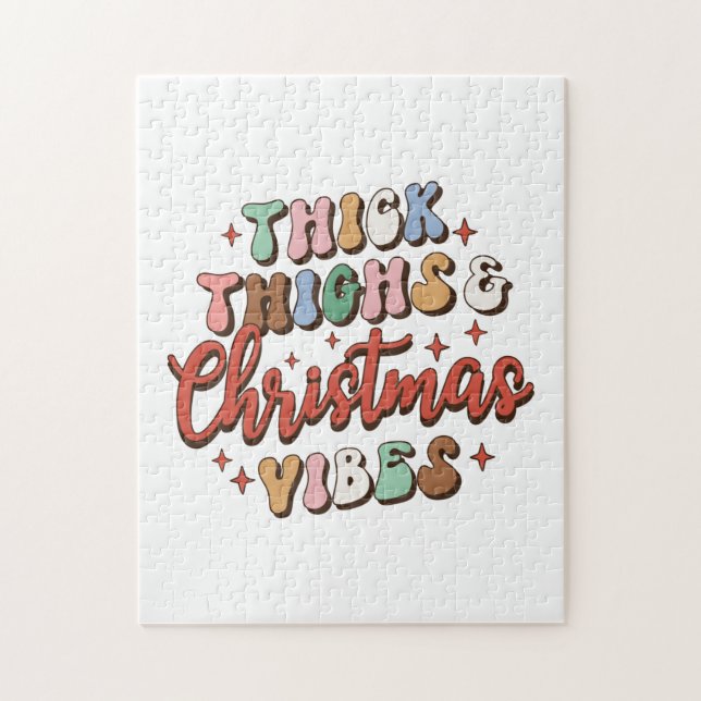 Xmas Gift Thick Thighs And Christmas Vibes Jigsaw Puzzle (Vertical)