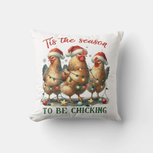 Xmas Gift To Be Chicking Throw Pillow (Front)
