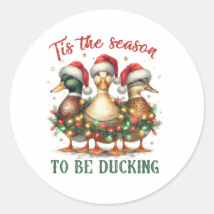 Xmas Gift To be Ducking Classic Round Sticker