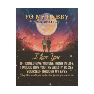 Xmas Gift To My Hubby I Love You Wood Wall Art