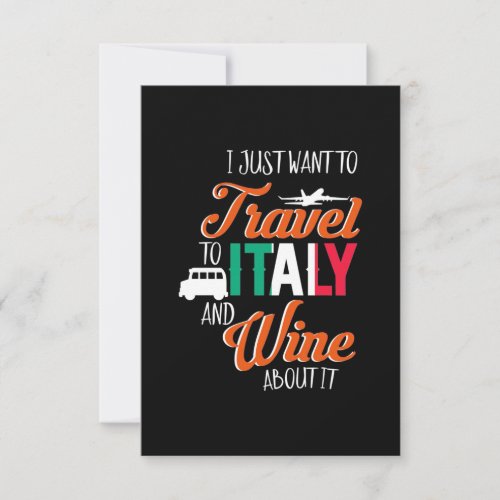 Xmas Gift  Travel To Italy And Wine About It RSVP Card